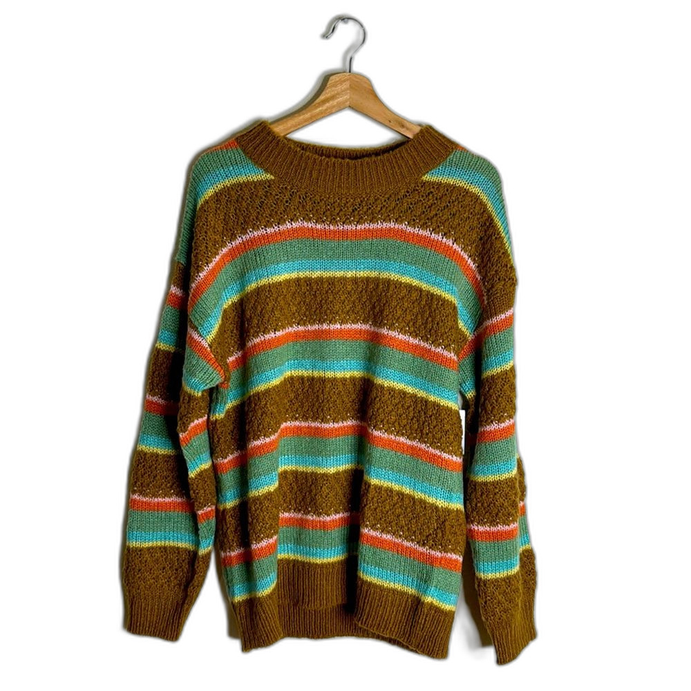 Hurley ladies pullover cozy argyle‎ crewneck sweater size medium